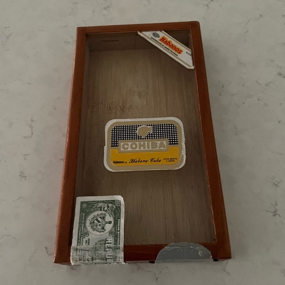 Habanos Cohiba Empty Wooden Cigar Box with Glass Flip Top - Picture 1 of 3